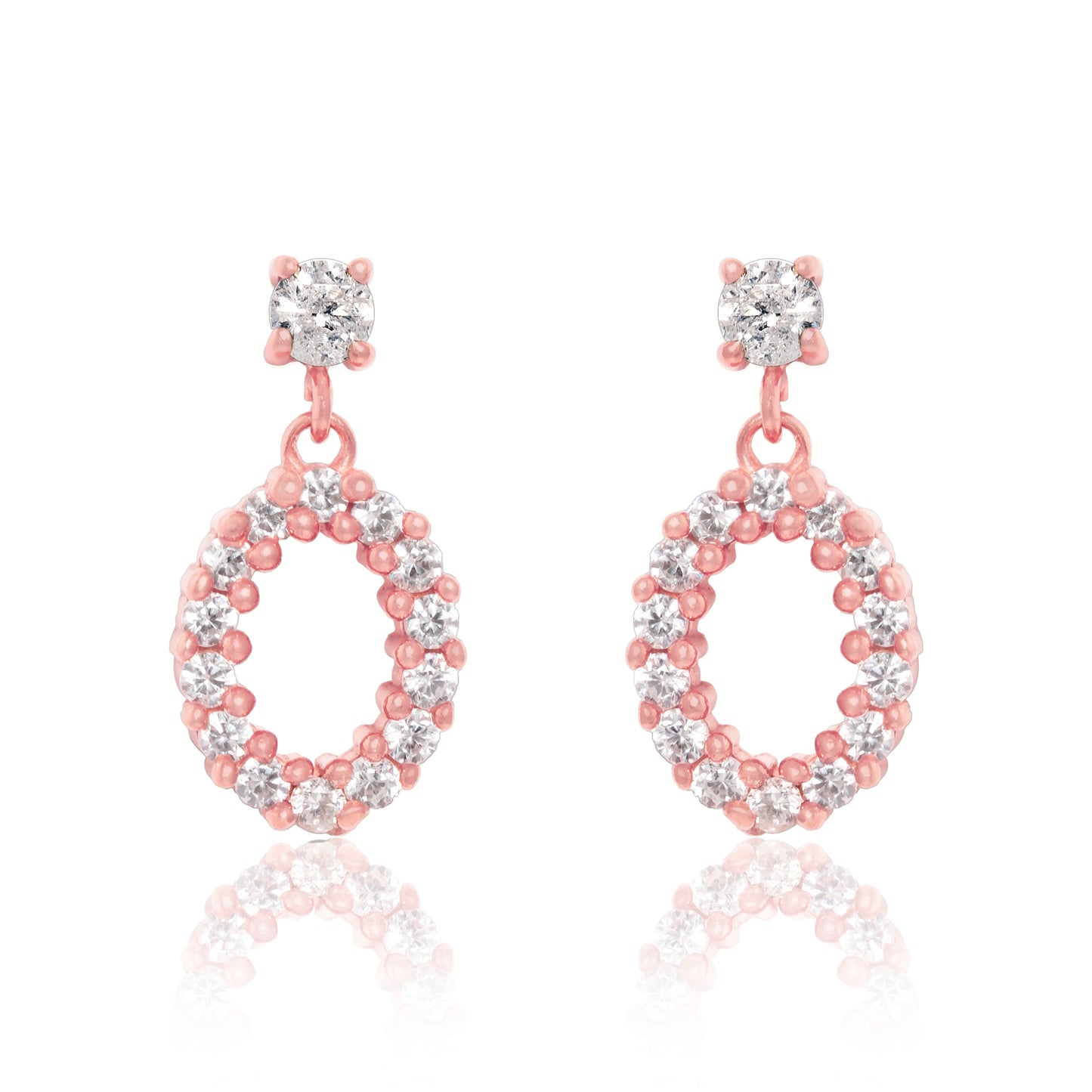 Rose Gold Radiant round Bloom Earrings