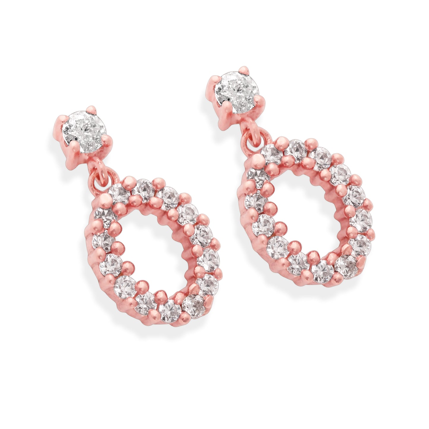 Rose Gold Radiant round Bloom Earrings