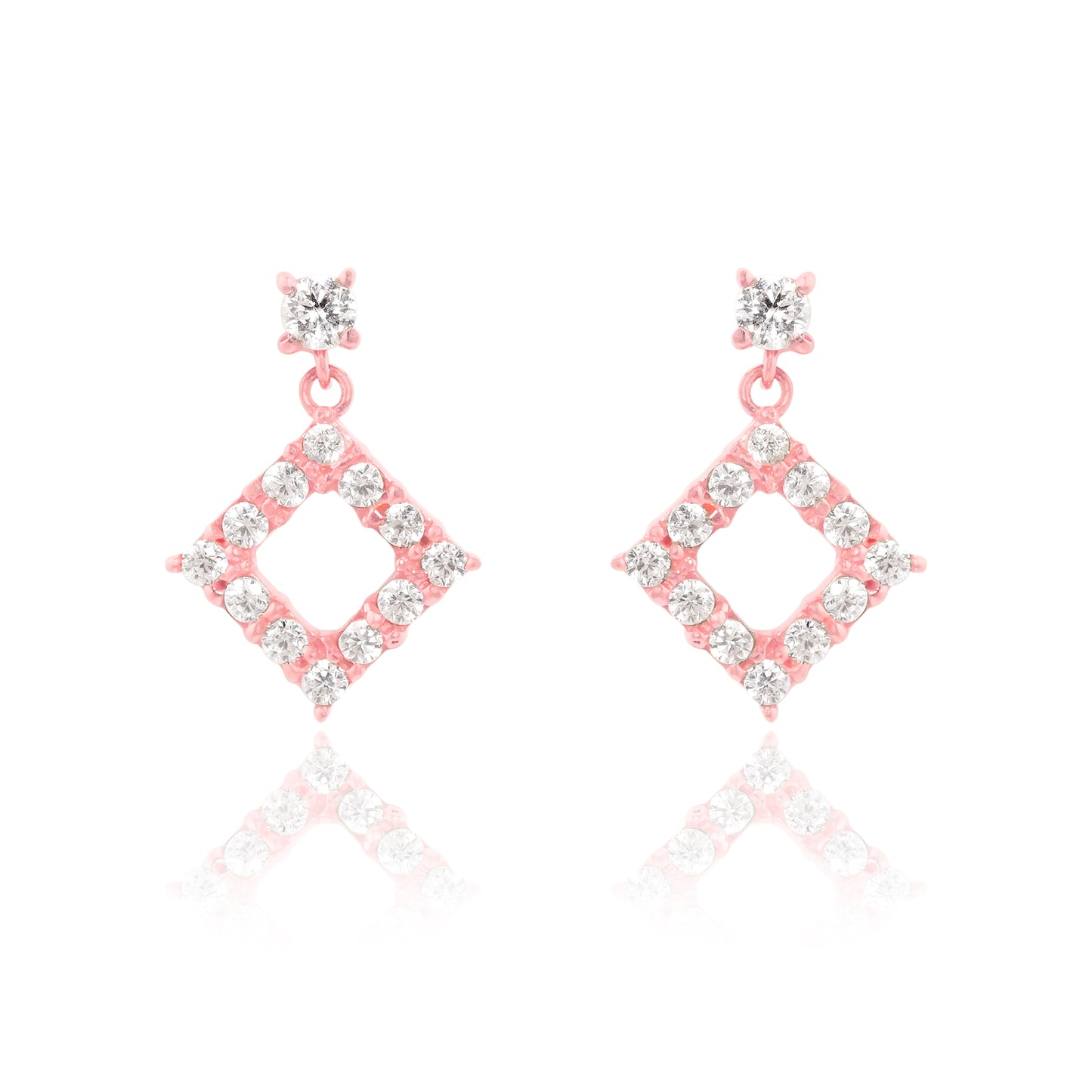 Rose Gold Kite Drop Earrings