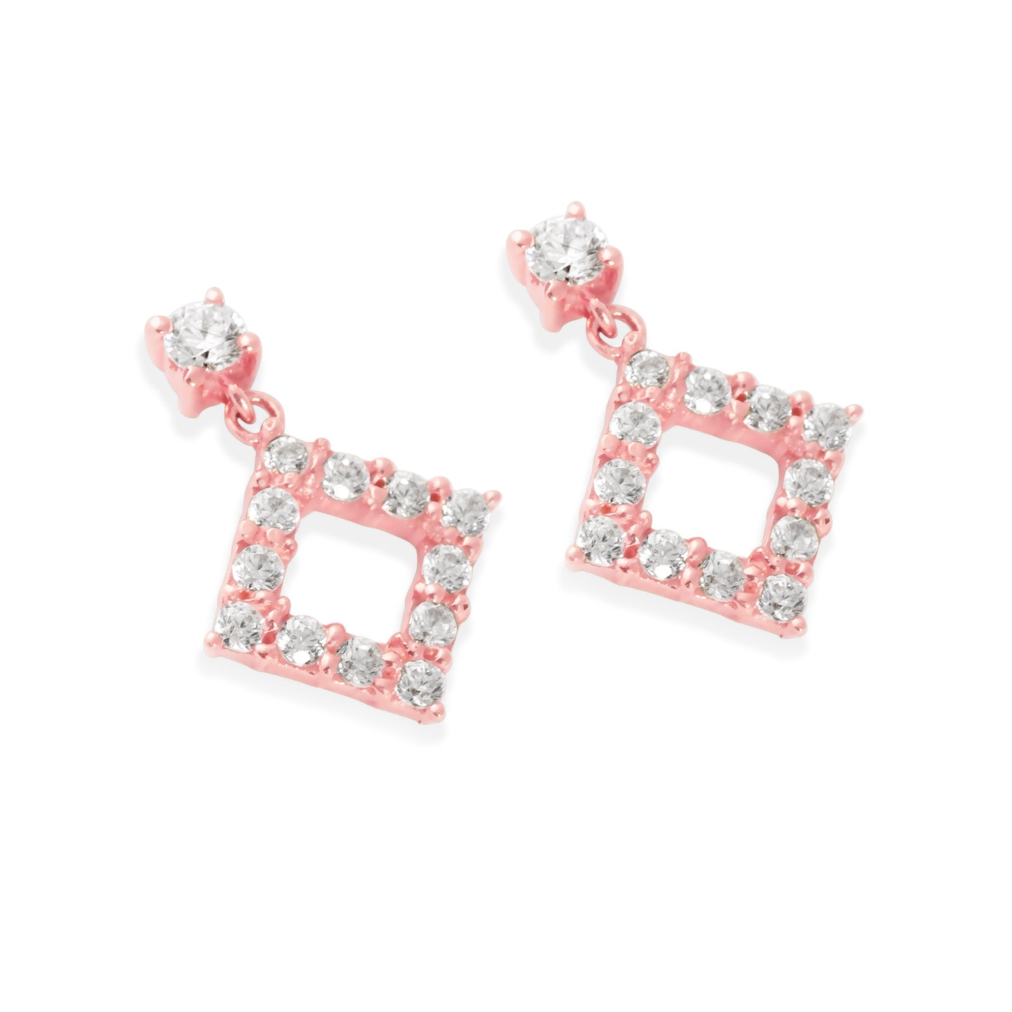 Rose Gold Kite Drop Earrings
