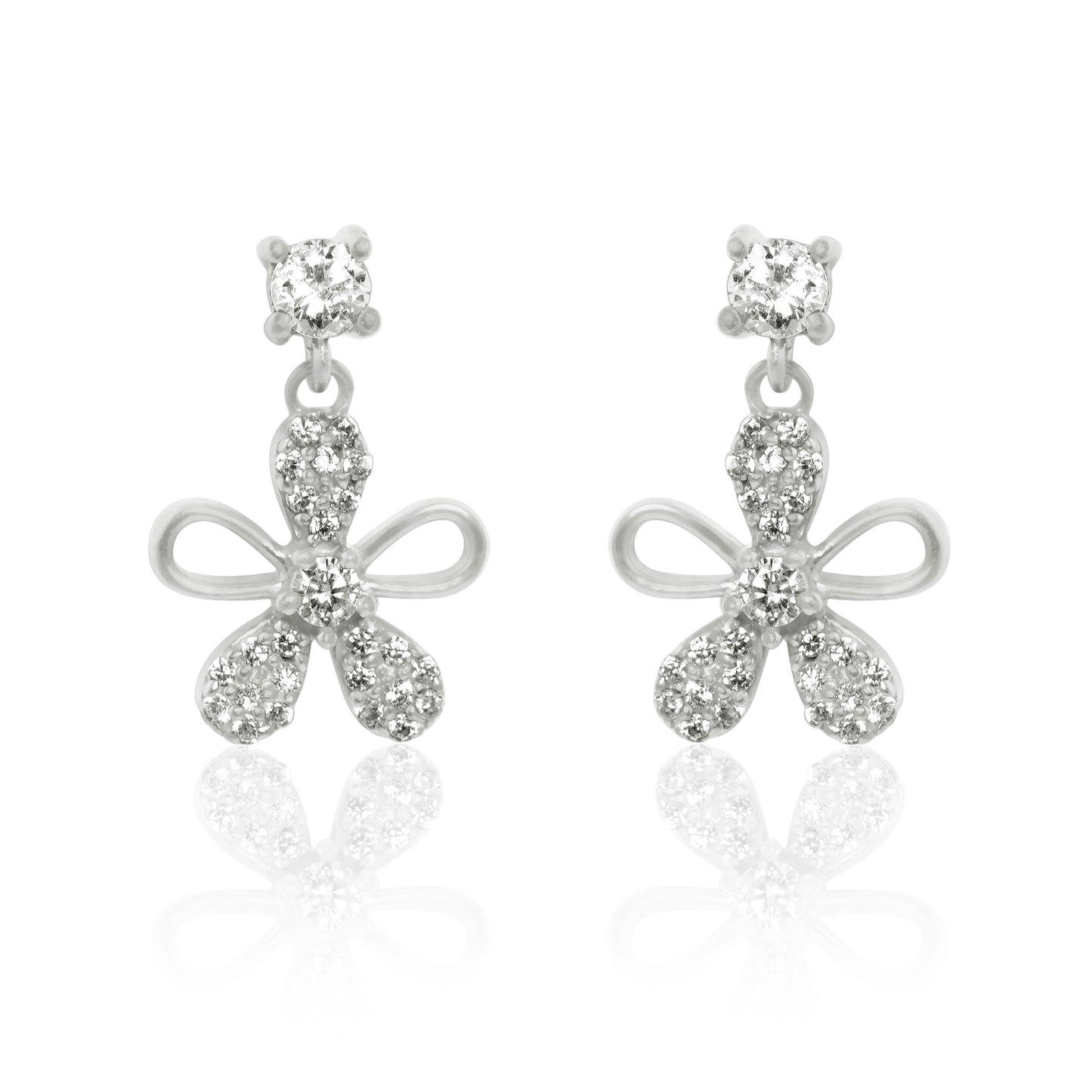 Petal Drops Silver Earrings