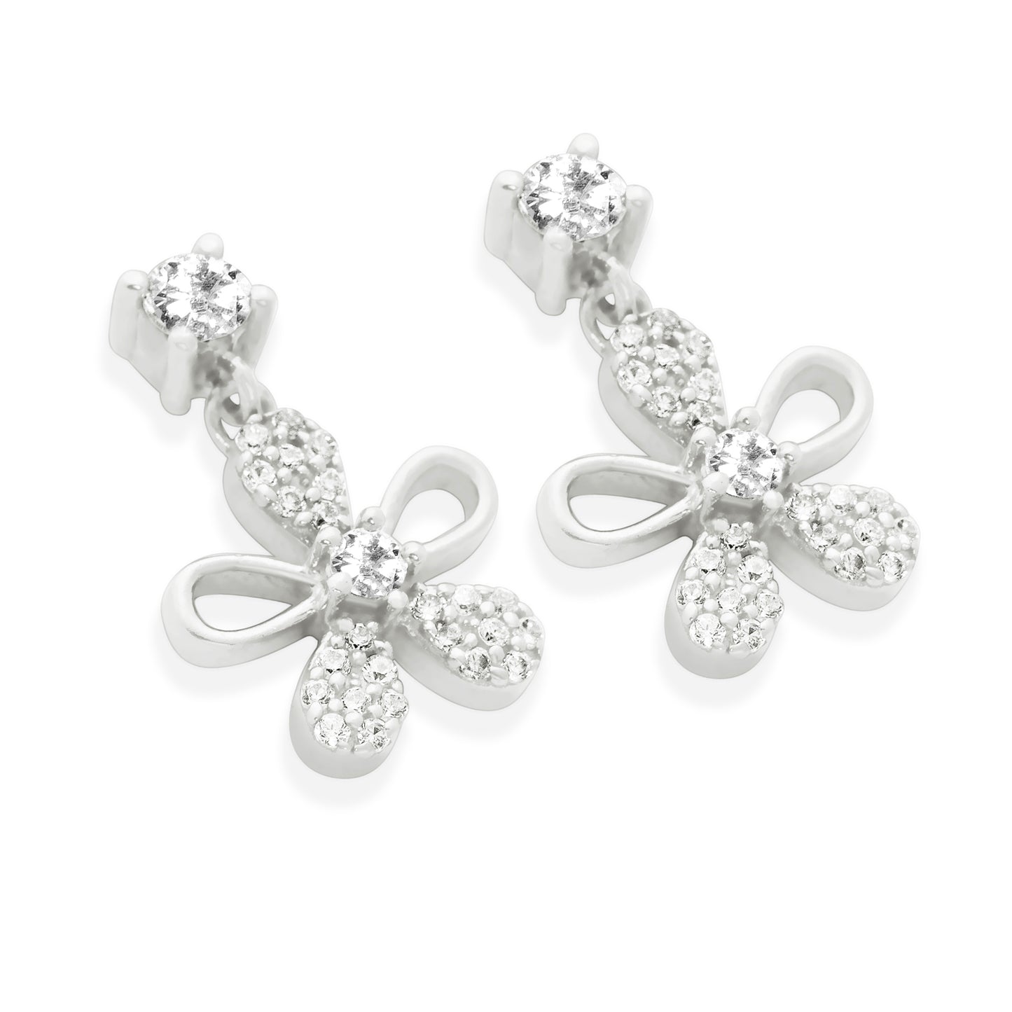 Petal Drops Silver Earrings