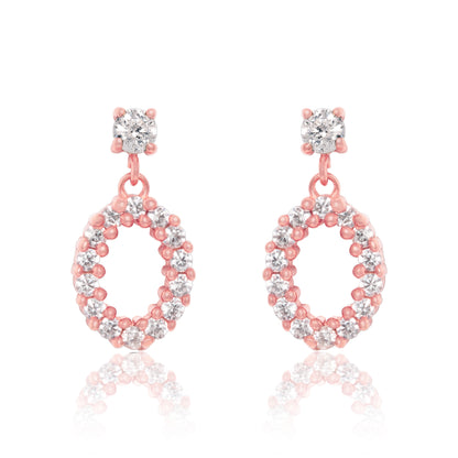 Rose Gold Radiant round Bloom Earrings