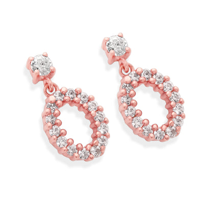 Rose Gold Radiant round Bloom Earrings