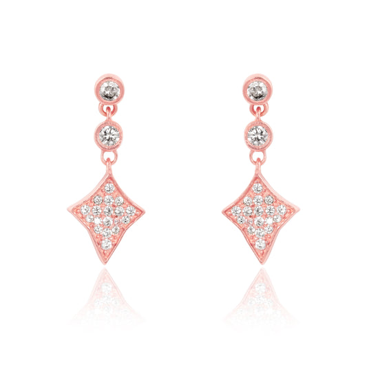 Rose gold Radiant Star Drop Earrings