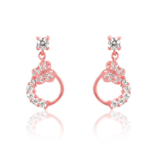 Rose Gold Elegant Twirl Drop Earrings