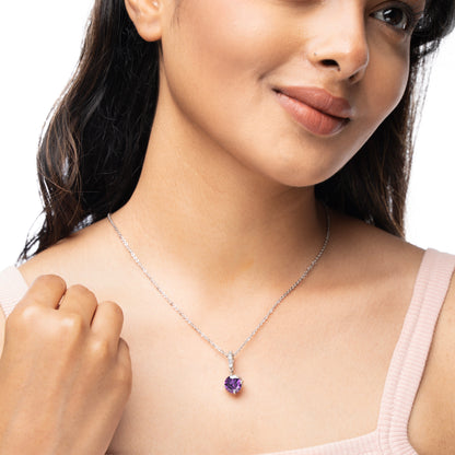 Round-Shaped Purple stone Necklace