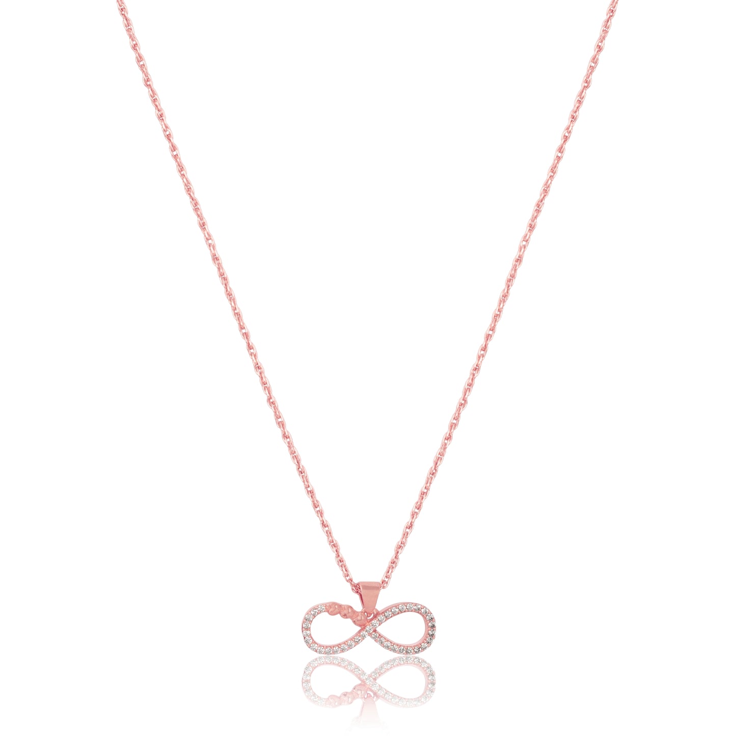 Silver Infinity Rose Gold Pendant with Chain
