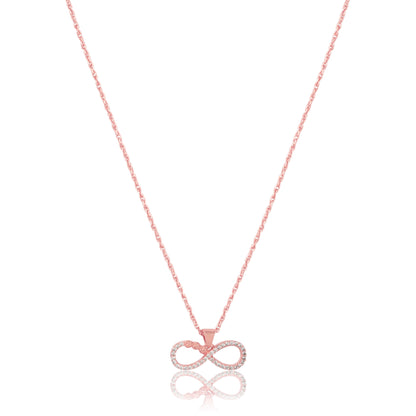 Silver Infinity Rose Gold Pendant with Chain