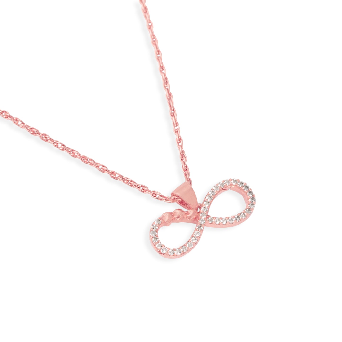Silver Infinity Rose Gold Pendant with Chain