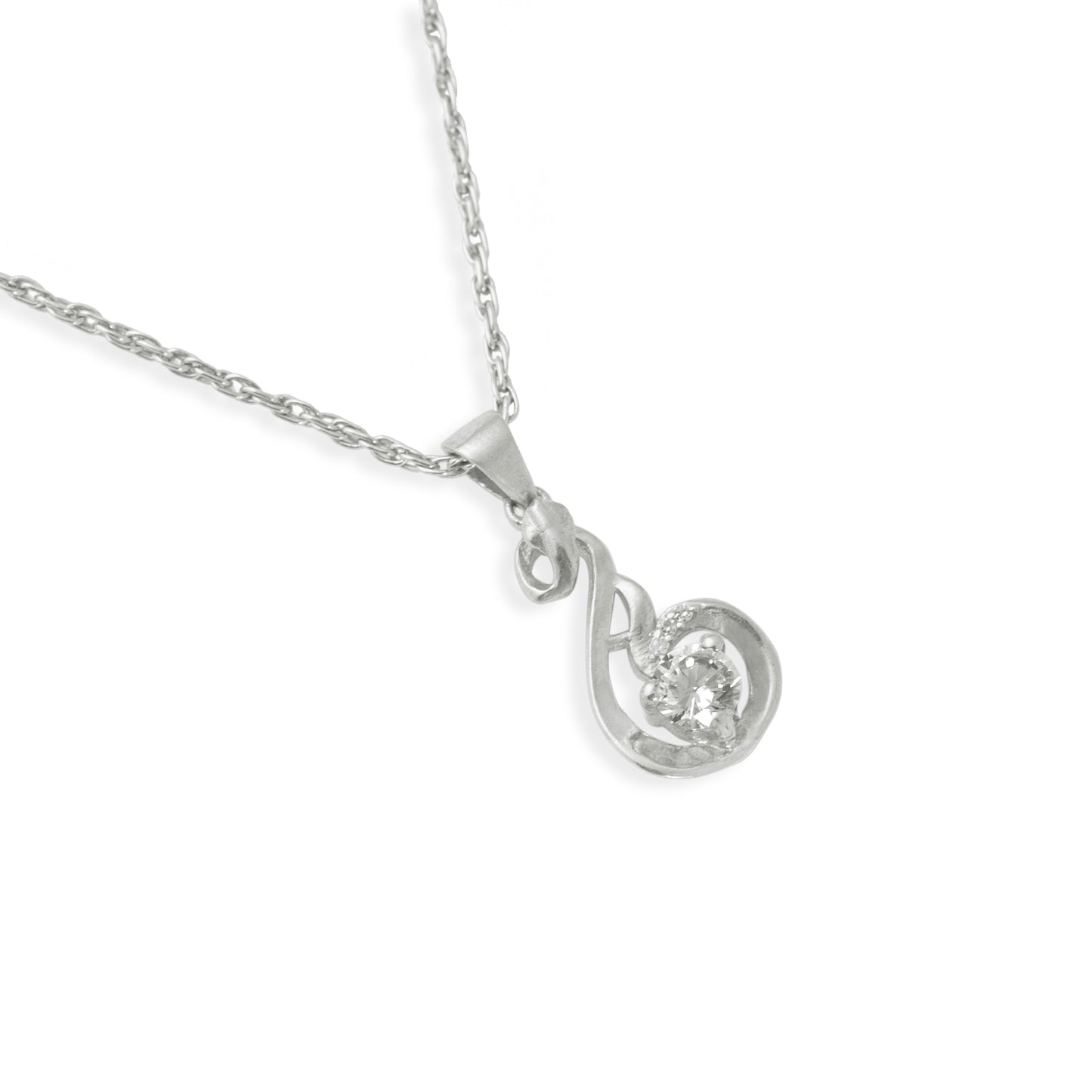 Silver Pendant with Twisted Design