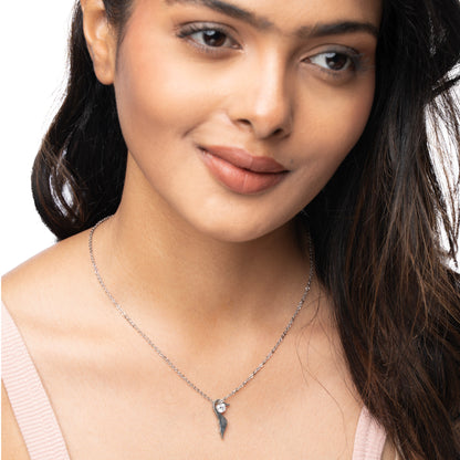 Sleek Petal Pendant with Chain