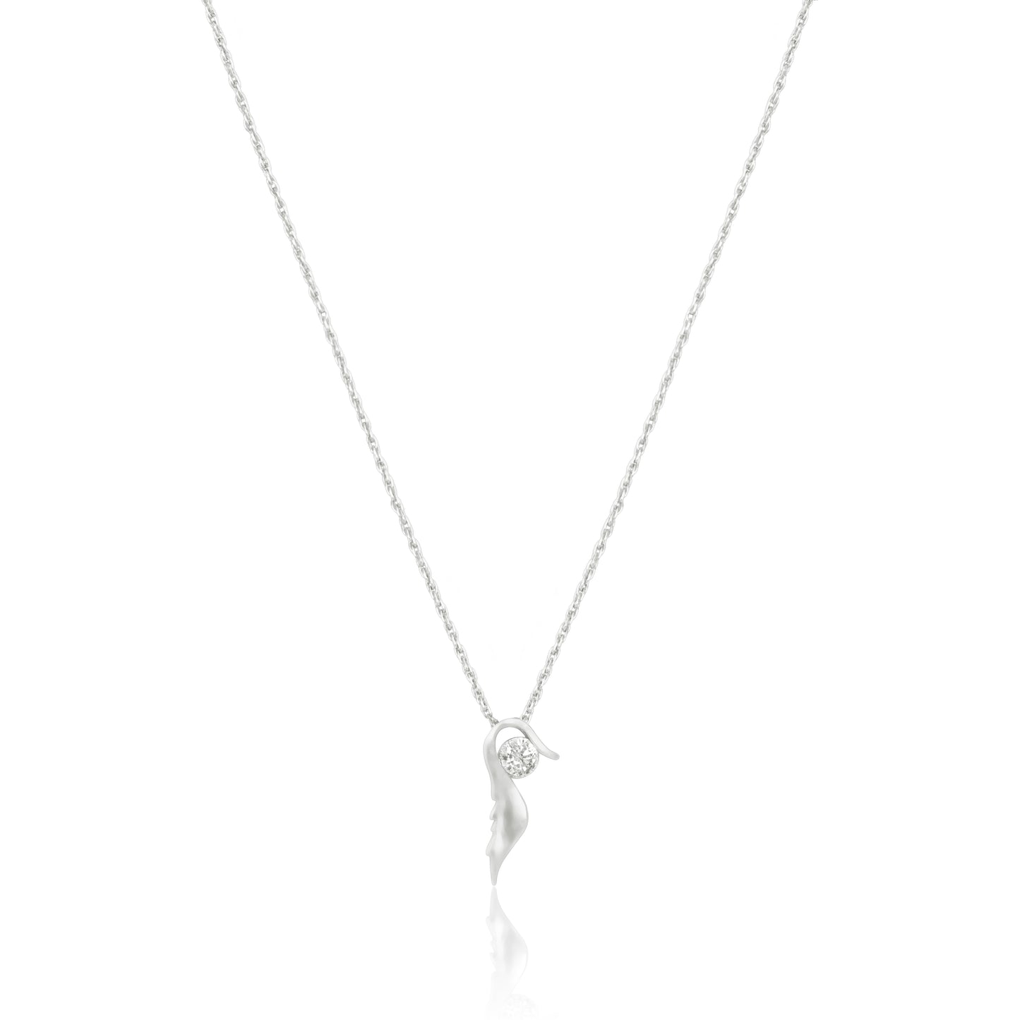 Sleek Petal Pendant with Chain