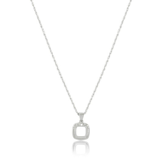 Sleek Square Silver Pendant