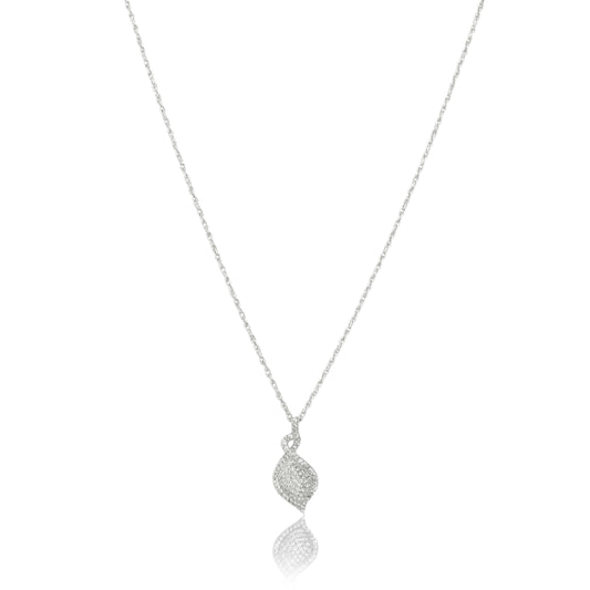 Sterling Silver Raindrop Necklace with Pave Set Stones