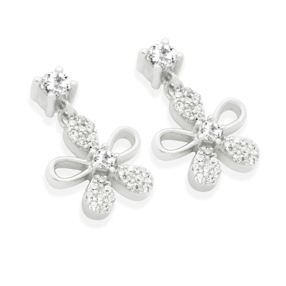 Petal Drops Silver Earrings